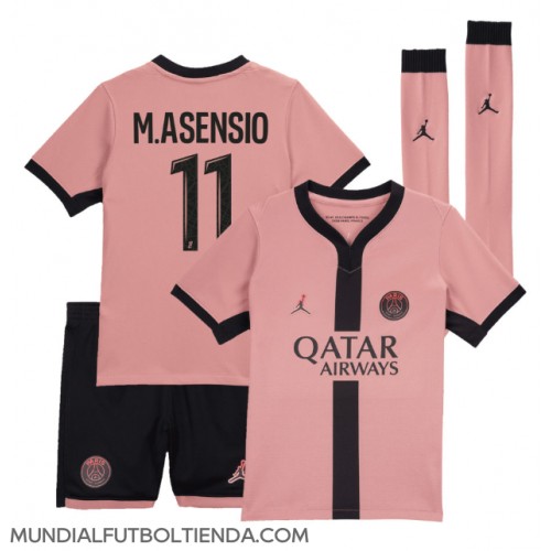 Camiseta Paris Saint-Germain Marco Asensio #11 Tercera Equipación Replica 2024-25 para niños mangas cortas (+ Pantalones cortos)